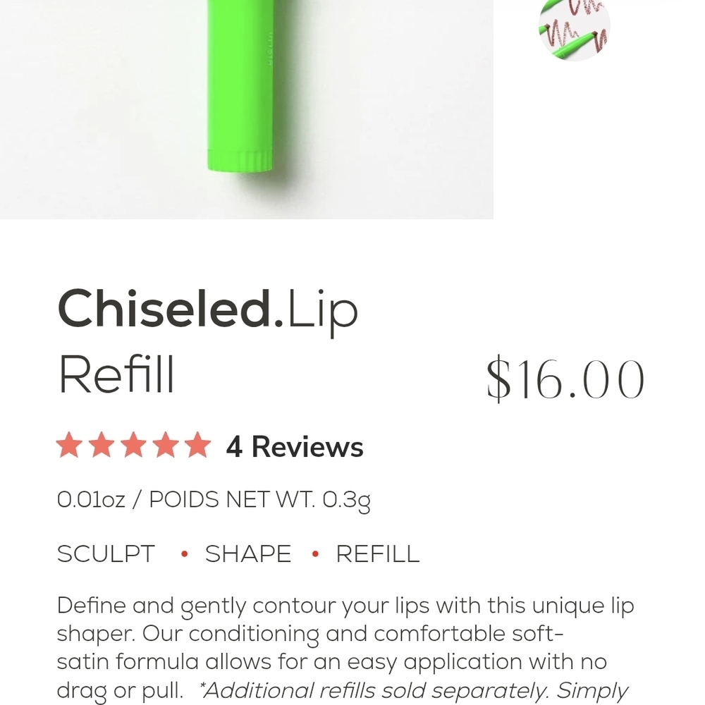 Chiseled Lip Refill 2x :Situation& Famer Colors